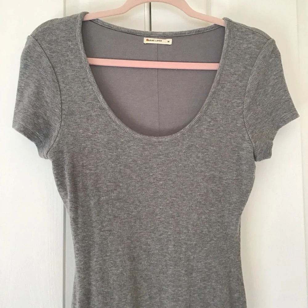 Marine Layer ribbed midi dress gray M_2